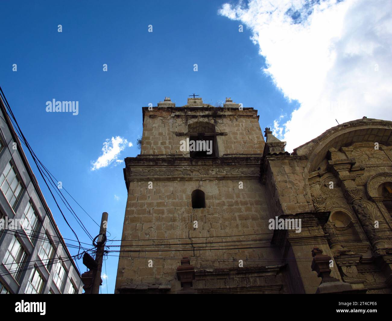 The church in center of La Paz city, Bolivia Stock Photo