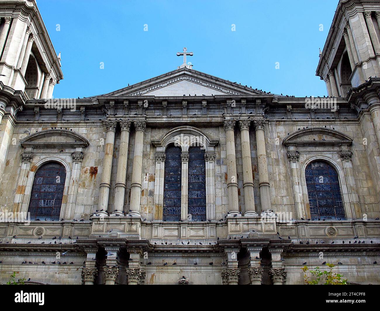 Cathedral Basilica Menor de Nuestra Senora de la Paz, church on Murillo Square in La Paz, Bolivia Stock Photo