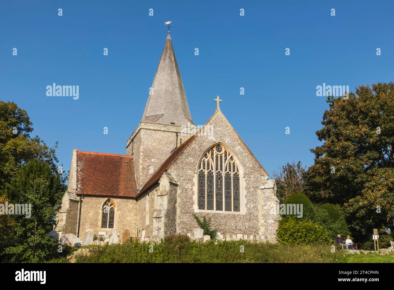 England, East Sussex, Alfriston, Alfriston Village, St Andrew's Church Stock Photo
