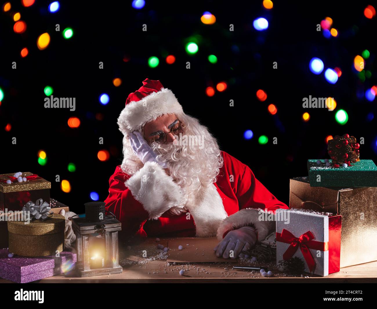 Old man sleeping and christmas hi-res stock photography and images - Alamy