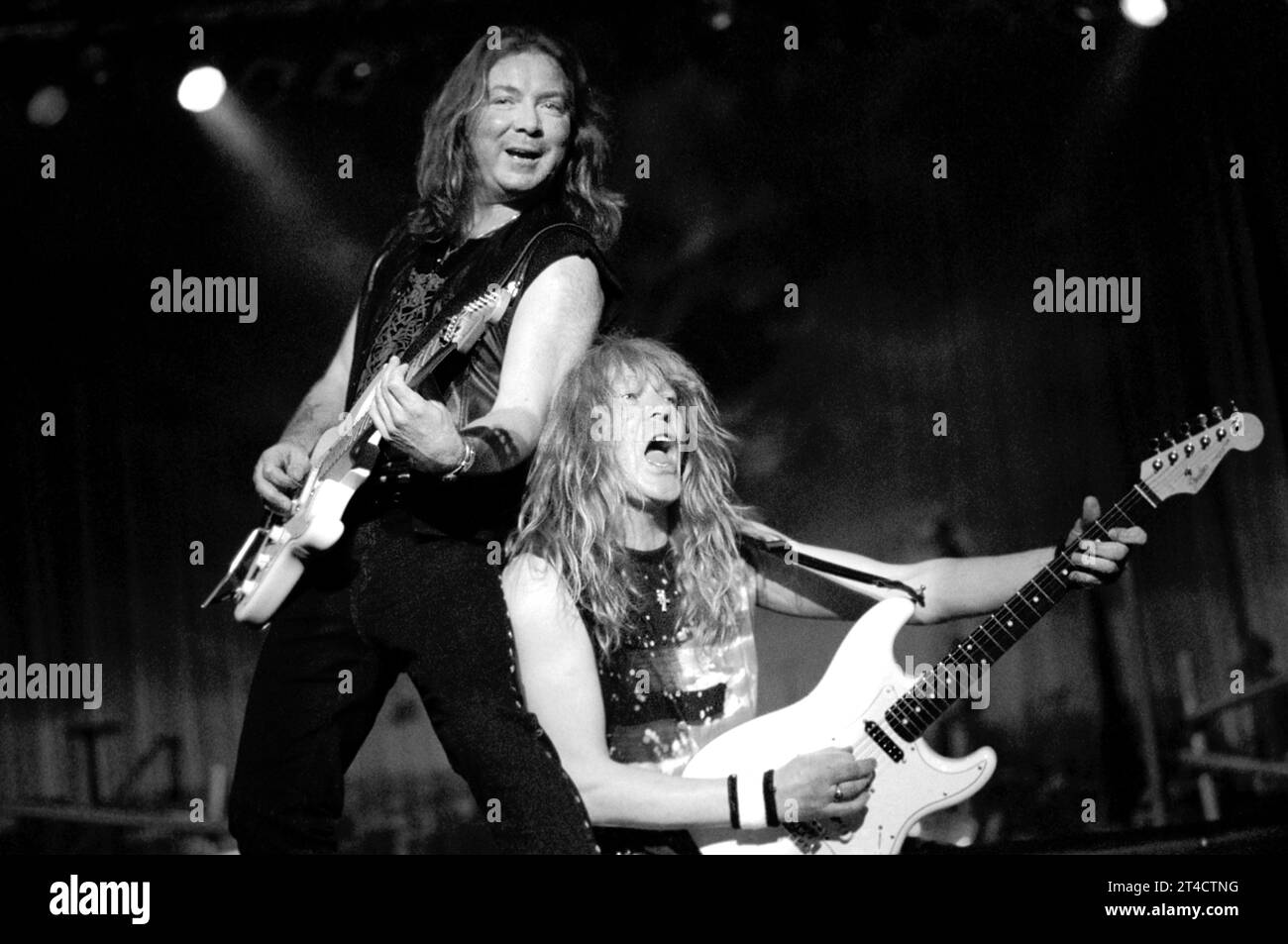 Italy Monza 20000610 Dave Murray and Janick Gers guitarists of the