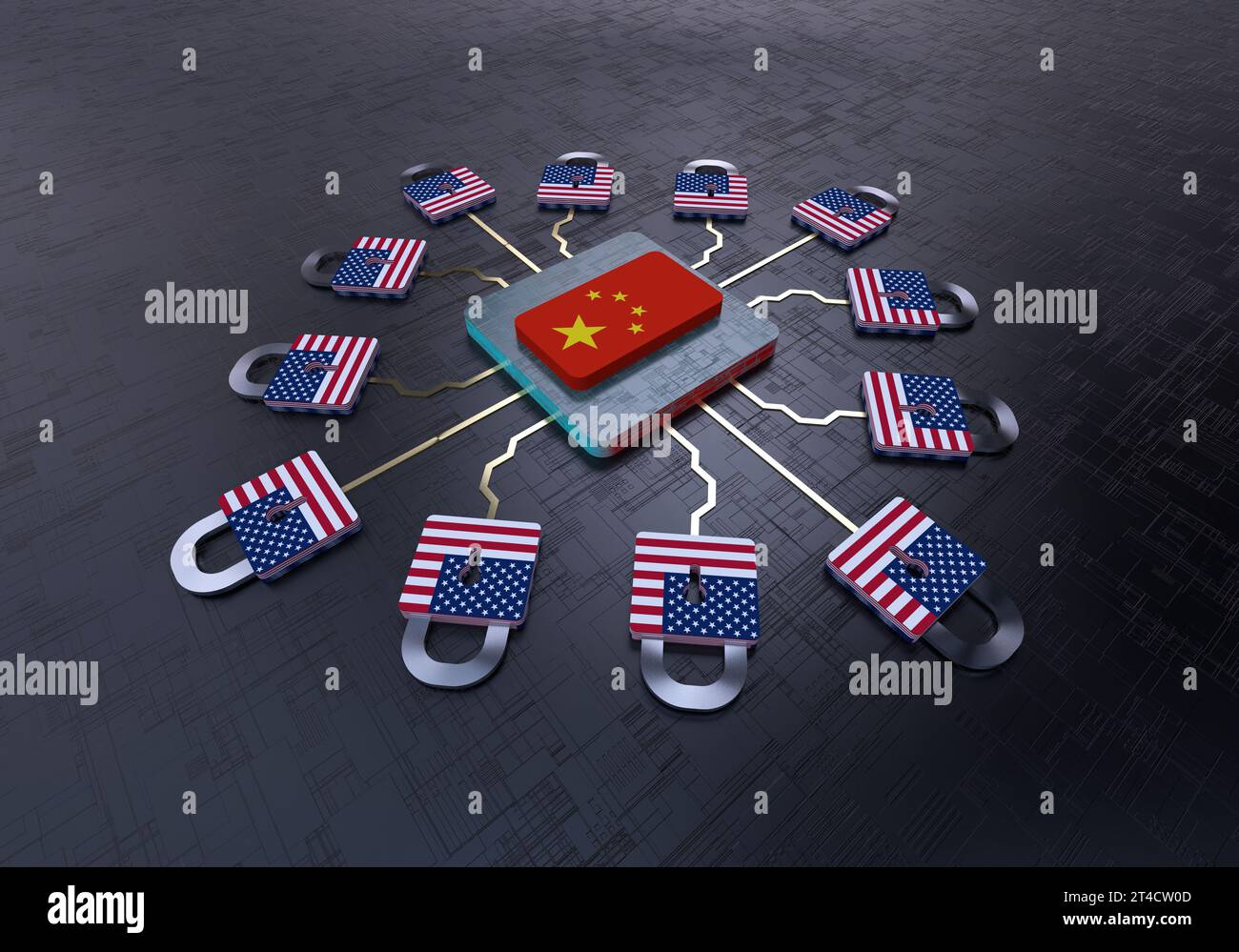 US blocks China's electronic chip network Stock Photo Alamy