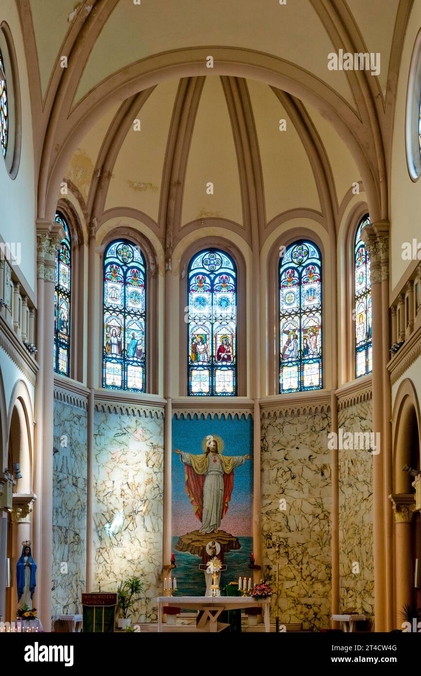 Interior of the Chiesa del Sacro Cuore di Gesù, Pescara, Italy Stock Photo