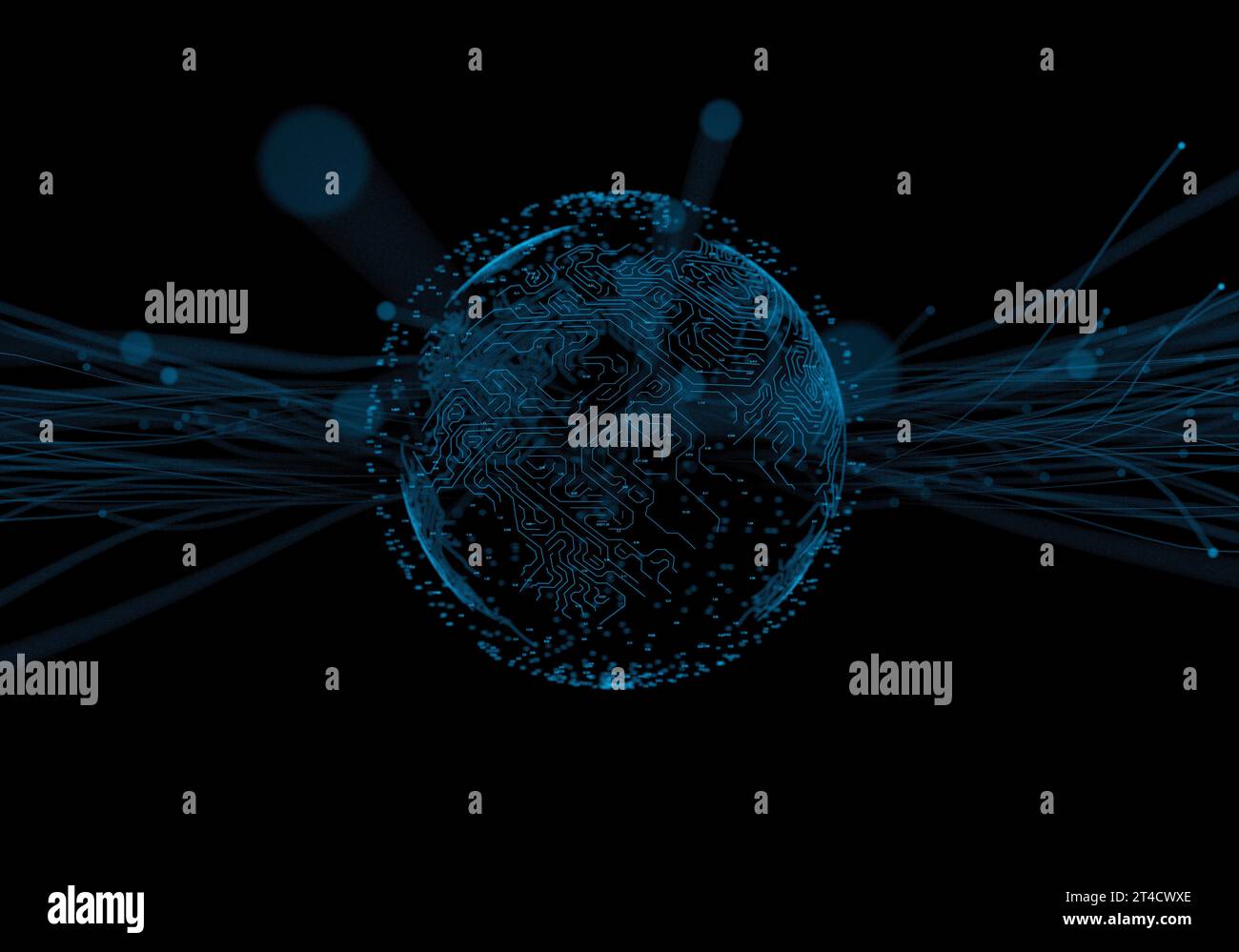 Future Technology Planet Earth Big Data Technology Stock Photo