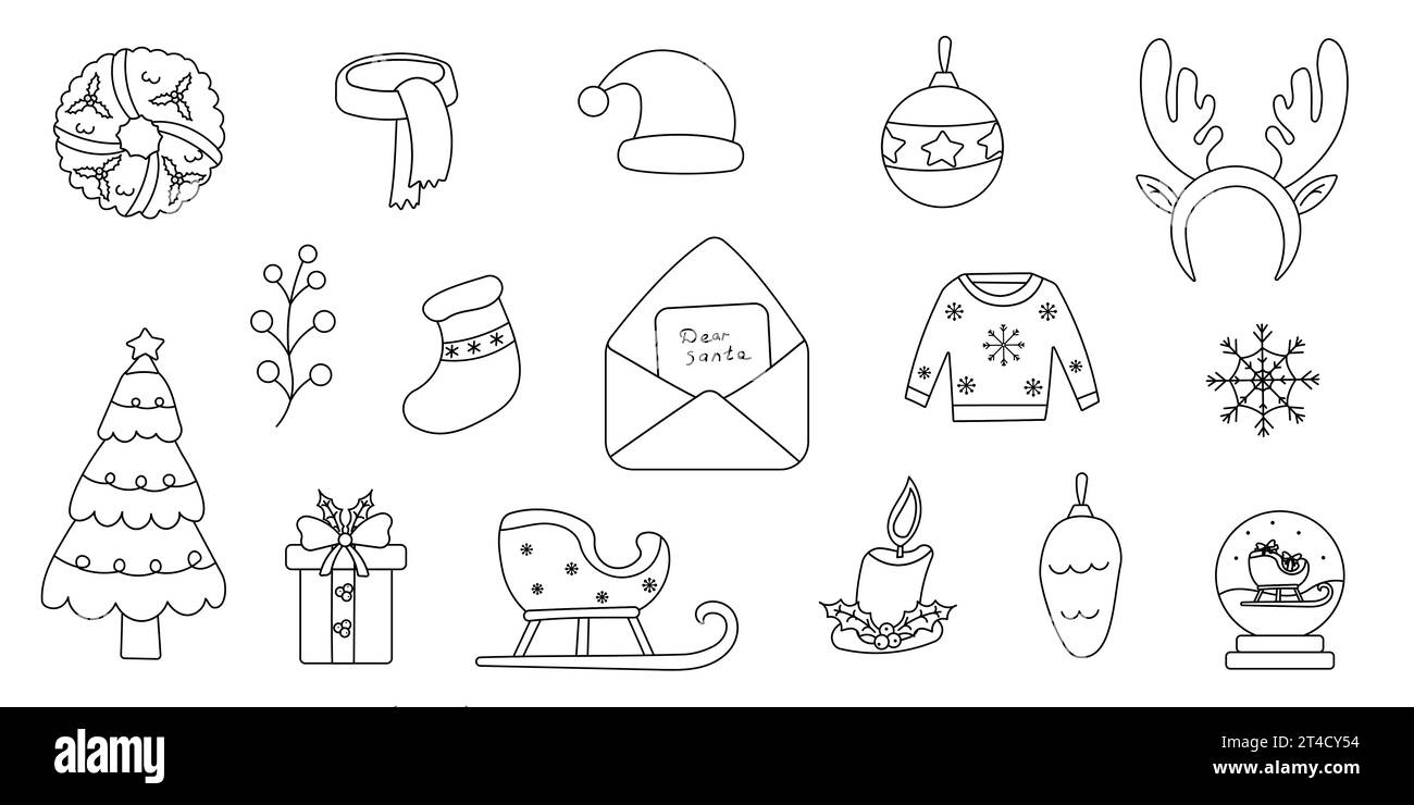 christmas new year holidays gifts tree set Stock Vector Image & Art Alamy