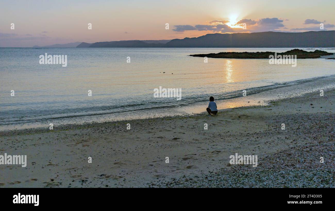 Sunset beach at Amami Oshima, Ryukyu Islands, Japan. Stock Photo