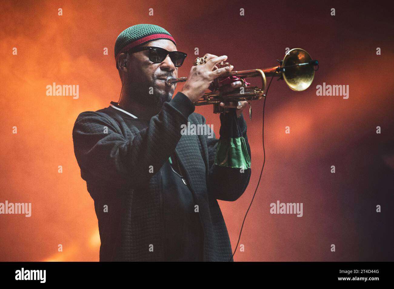 ITALY, TURIN, OCTOBER 29TH: The trumpeter Russell Gunn performing live on stage in Turin, during the American jazz/fusion bassist Marcus Miller European tour 2023. Stock Photo