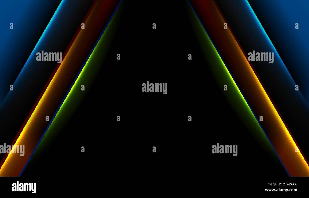 Futuristic technology background with colorful neon glowing lines. Vector design Stock Vector