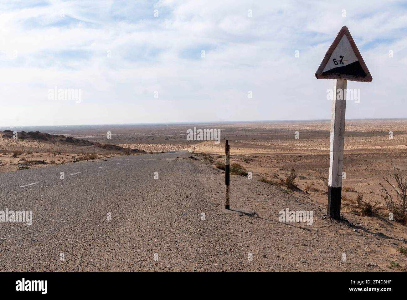 View of Kyzylkum desert,landscape,Khorezm,Karakalpakstan,Uzbekistan,Central Asia,2013 Stock Photo