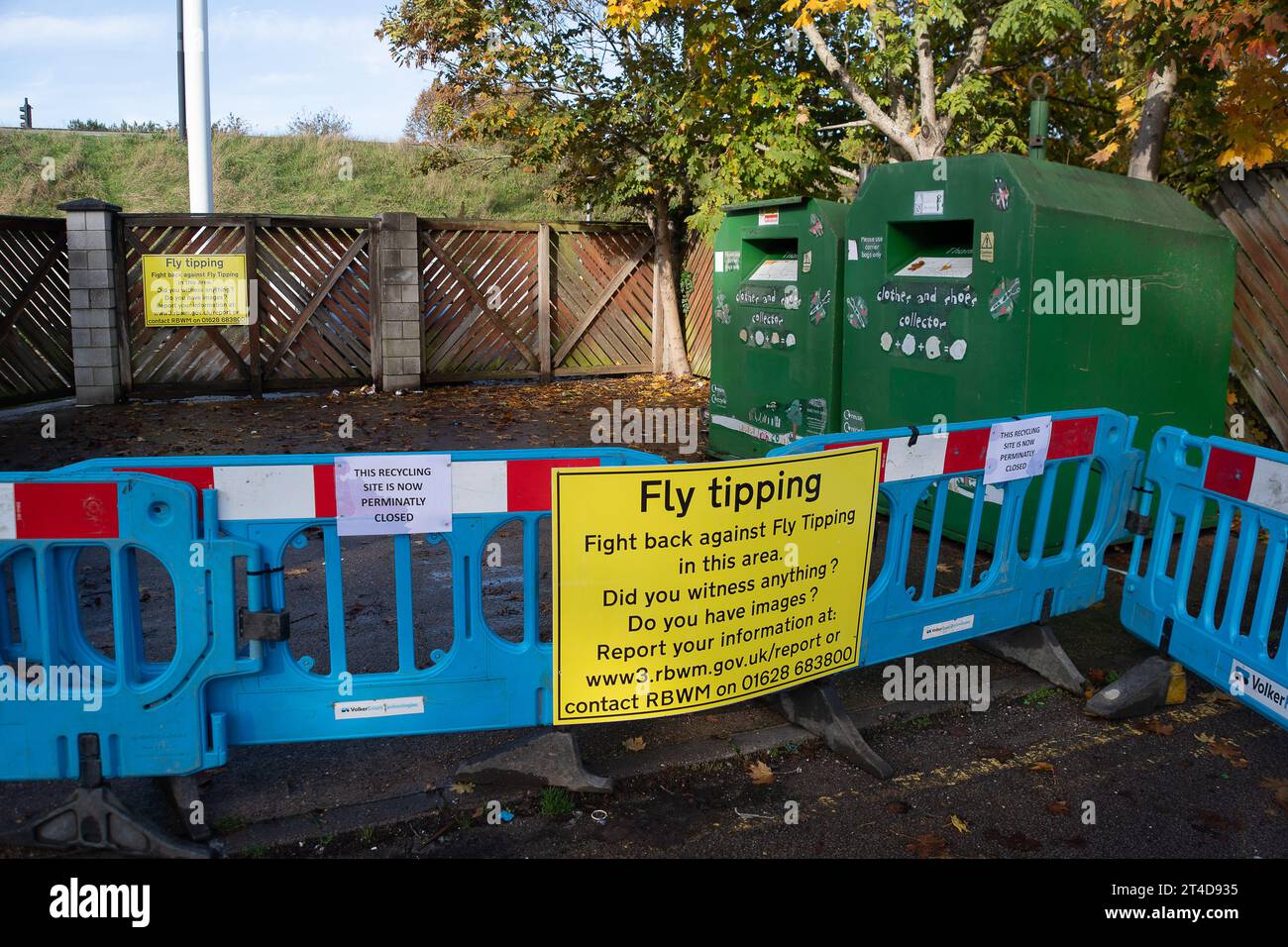 Windsor, Berkshire, UK. 30th October, 2023. A Recycling Centre outside