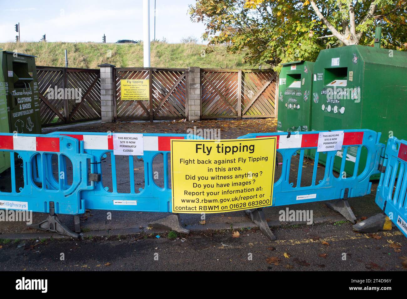 Windsor, Berkshire, UK. 30th October, 2023. A Recycling Centre outside
