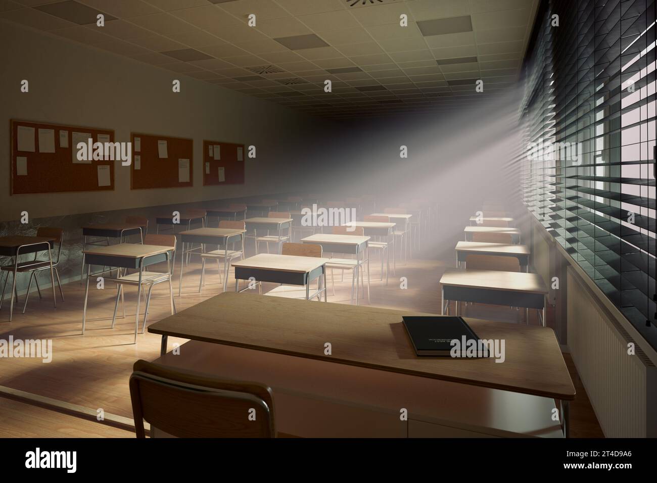 anime classroom Low-poly 3D Model