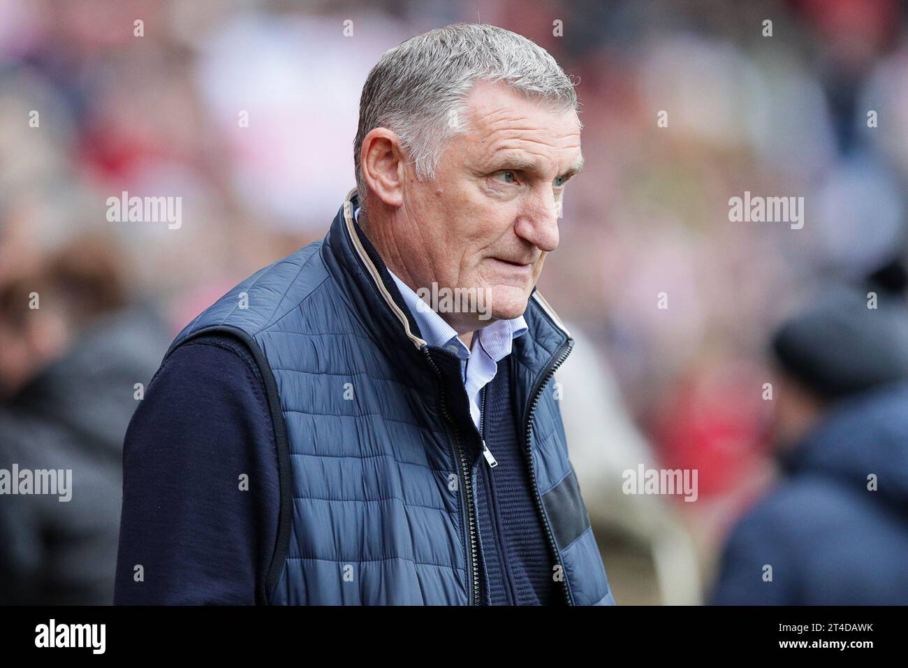 Manager of Sunderland, Tony Mowbray - Sunderland v Norwich City, Sky Bet Championship, Stadium of Light, Sunderland, UK - 28th October 2023 Editorial Use Only - DataCo restrictions apply Stock Photo