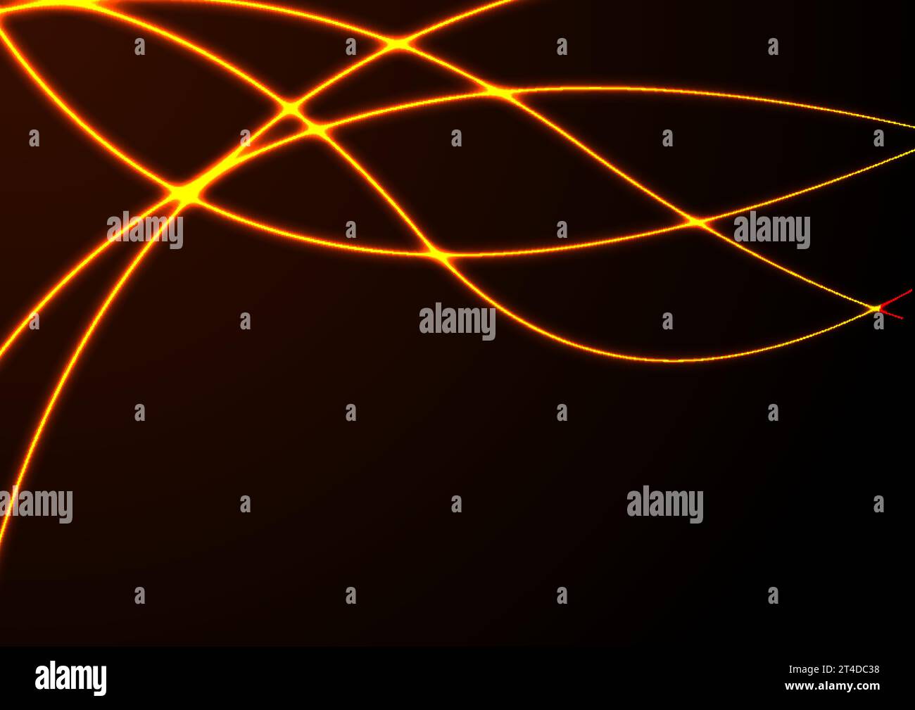 Orange neon glowing smooth wavy lines abstract background. Technology luminous vector design Stock Vector