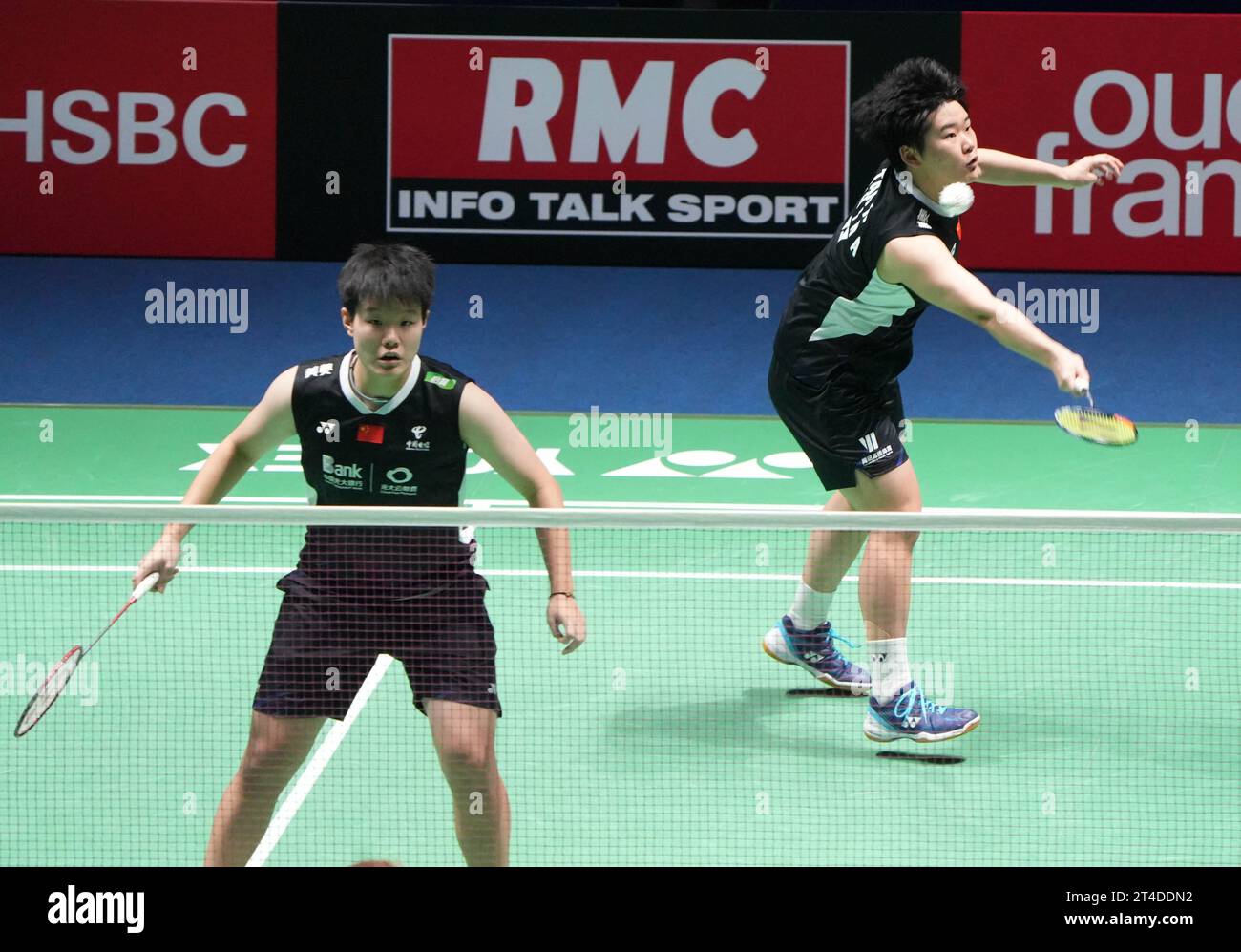 Liu Cheng Shu and Tan Ning of, China. , . Super 750 Badminton HSBC BWF World Tour on October 27, 2023 at Glaz Arena in Cesson-Sevigne, France. Photo by Laurent Lairys/ABACAPRESS.COM Credit: Abaca Press/Alamy Live News Stock Photo