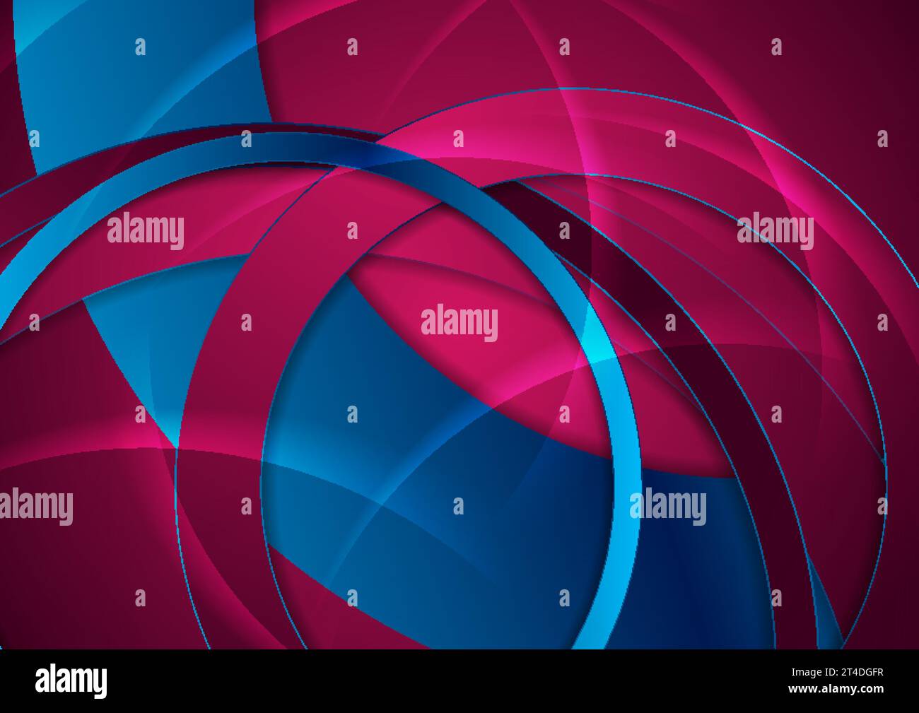 Blue and purple glossy circles abstract tech modern background. Vector design Stock Vector