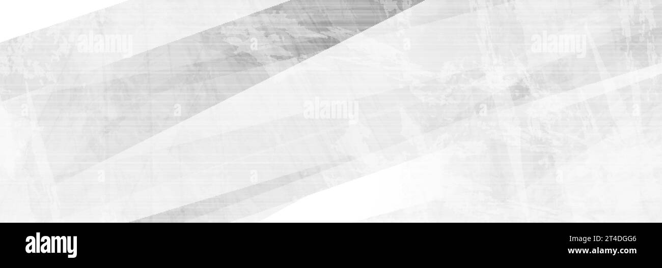 White and grey grunge stripes abstract banner design. Geometric tech ...
