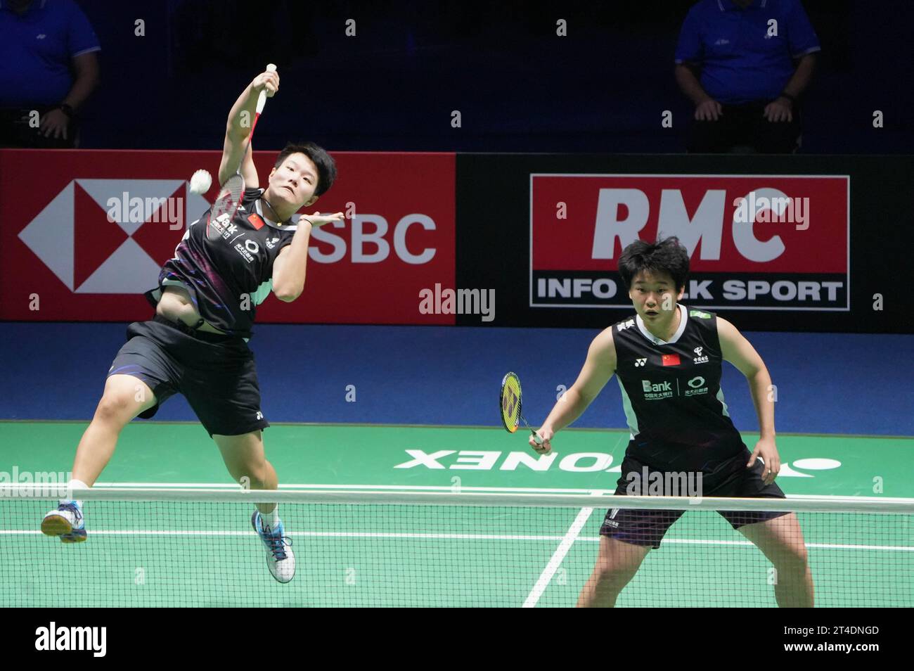 Liu Cheng Shu and Tan Ning of China, Semi-final, Women's Doubles during the Yonex Internationaux de France 2023, Super 750 Badminton HSBC BWF World Tour on October 28, 2023 at Glaz Arena in Cesson-Sévigné, France - Photo Laurent Lairys/DPPI Credit: DPPI Media/Alamy Live News Stock Photo