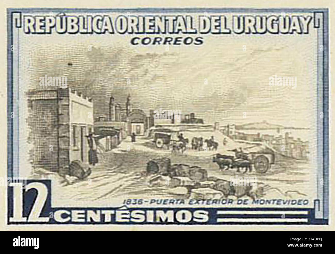 Republica Oriental del Uruguay 12 cent correo stamp, puerta exterior de