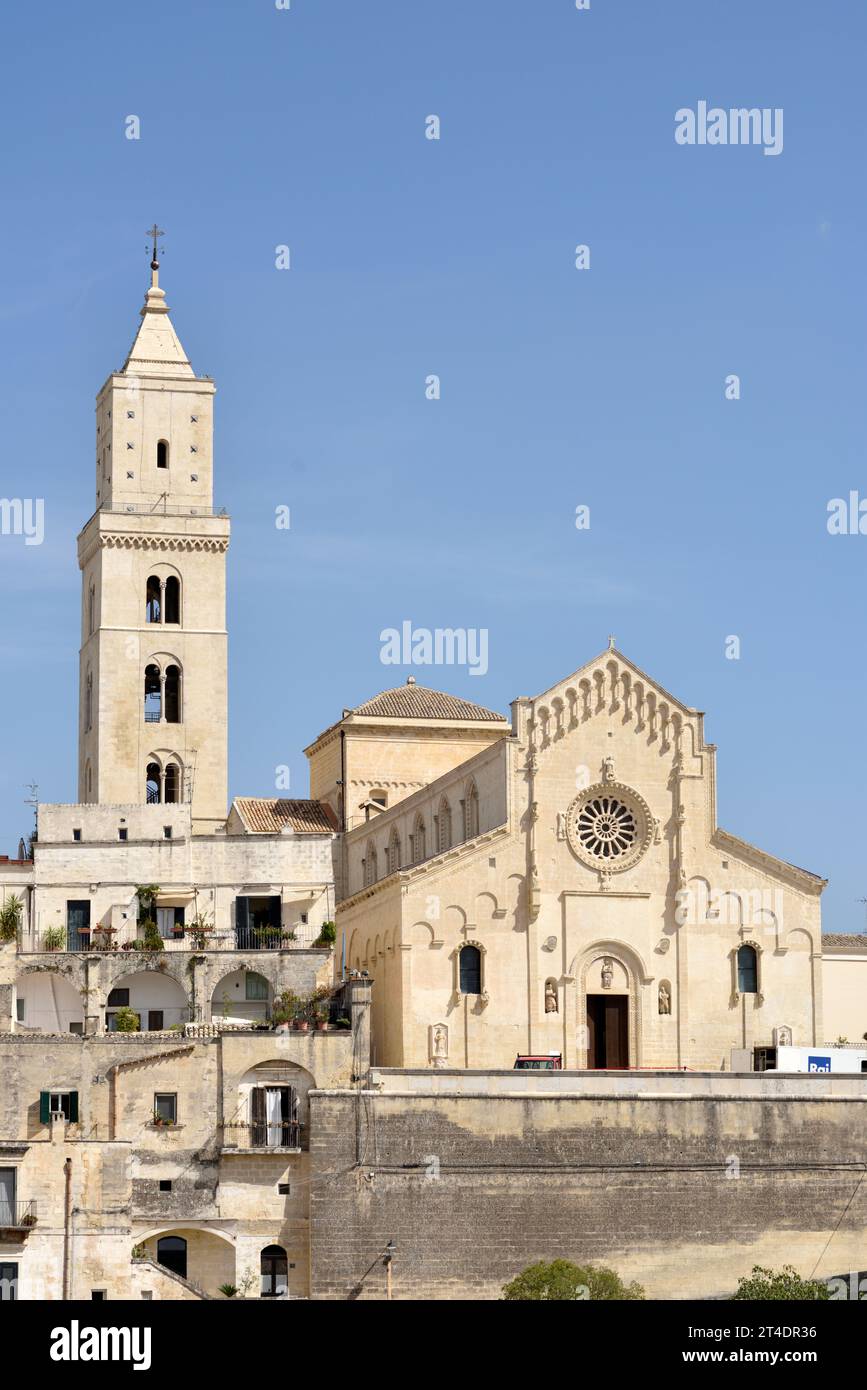 Cathedral, Sasso Barisano, Sassi, Matera, Basilicata, Italy Stock Photo