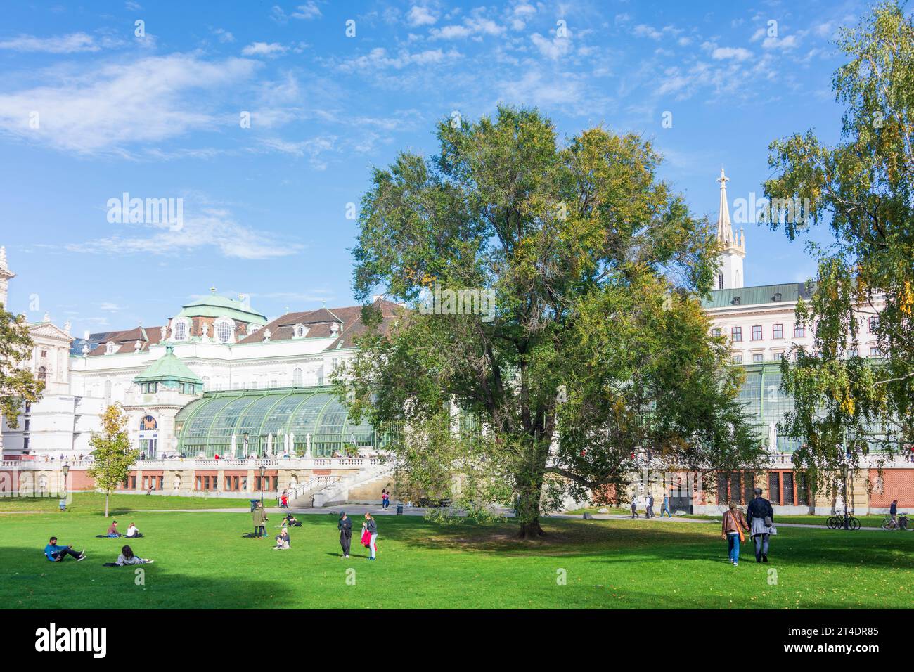 Vienna: park Burggarten, Palmenhaus (Palm House) in 01. Old Town, Wien, Austria Stock Photo