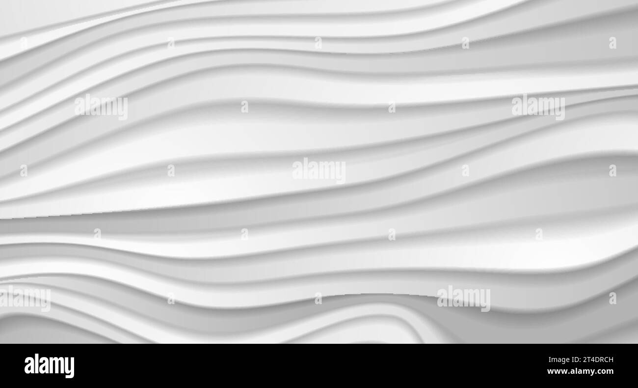 Grey paper refracted waves abstract background. Elegant wavy vector background Stock Vector