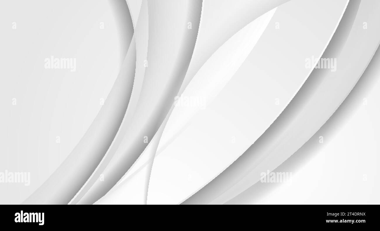 Grey white smooth glossy waves abstract elegant background. Vector ...