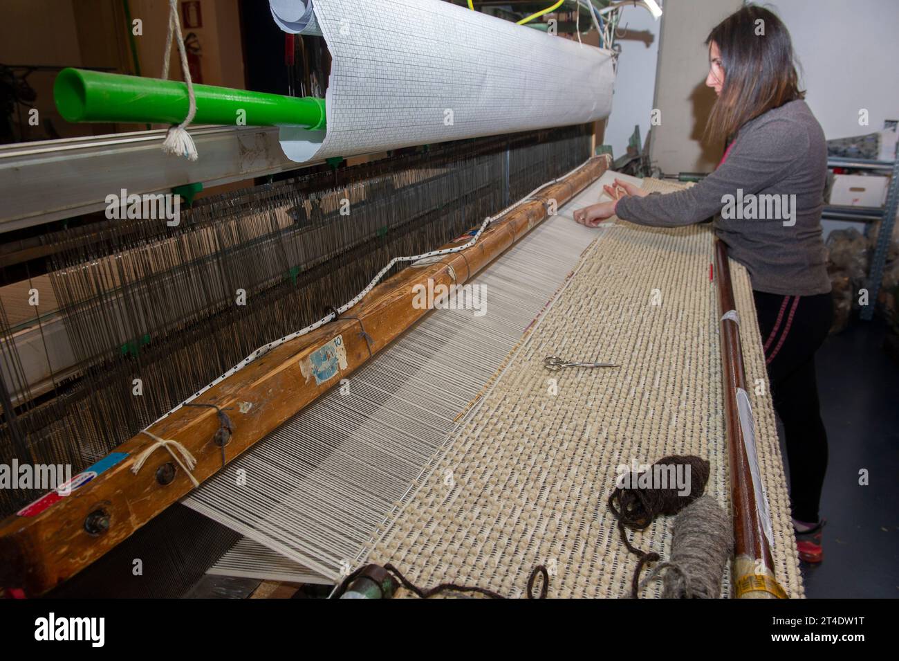 2023 february 6 - Italy, Sardinia, Oristano, Samugheo. Production of handcrafted carpets with the Pibiones method by Mariantonia Urru Stock Photo