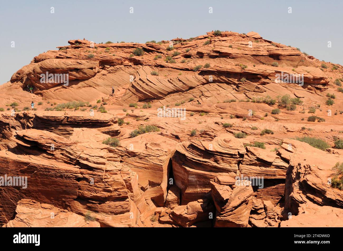 Red sandstone with cross-bedding. Horseshoe Bend, Arizona, USA. Stock Photo