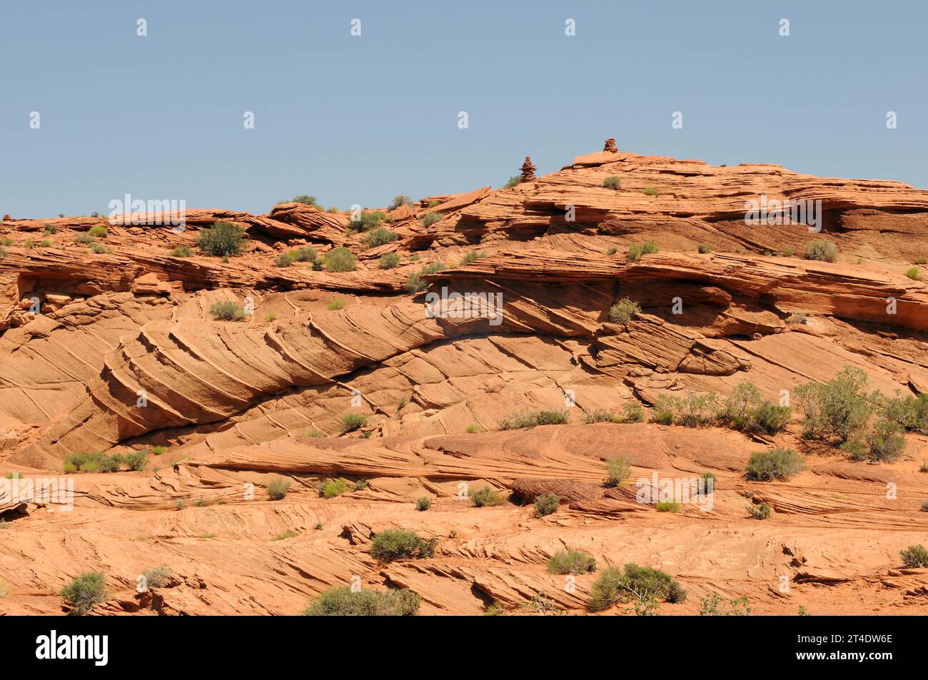 Red sandstone with cross-bedding. Horseshoe Bend, Arizona, USA. Stock Photo