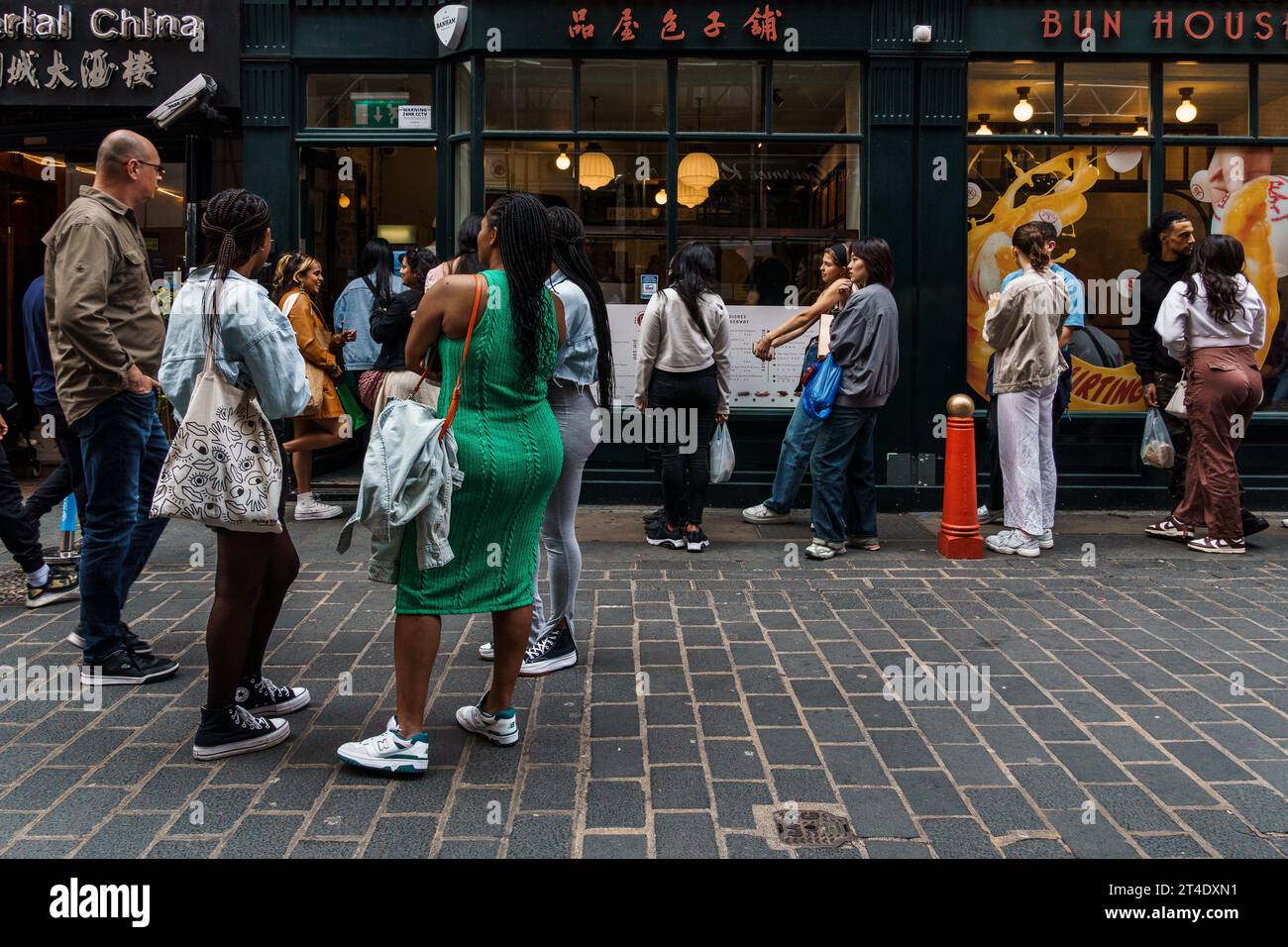 LONDON, UK - August 27, 2023: Chinatown scene in Soho quarter in City of Westminster. It contains a number of Chinese restaurants and shops Stock Photo