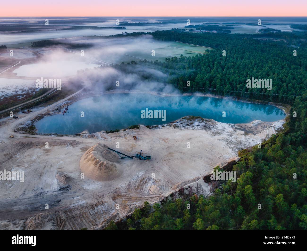 Pine Barrens NJ Aerial view of the beautiful evergreens coverred with