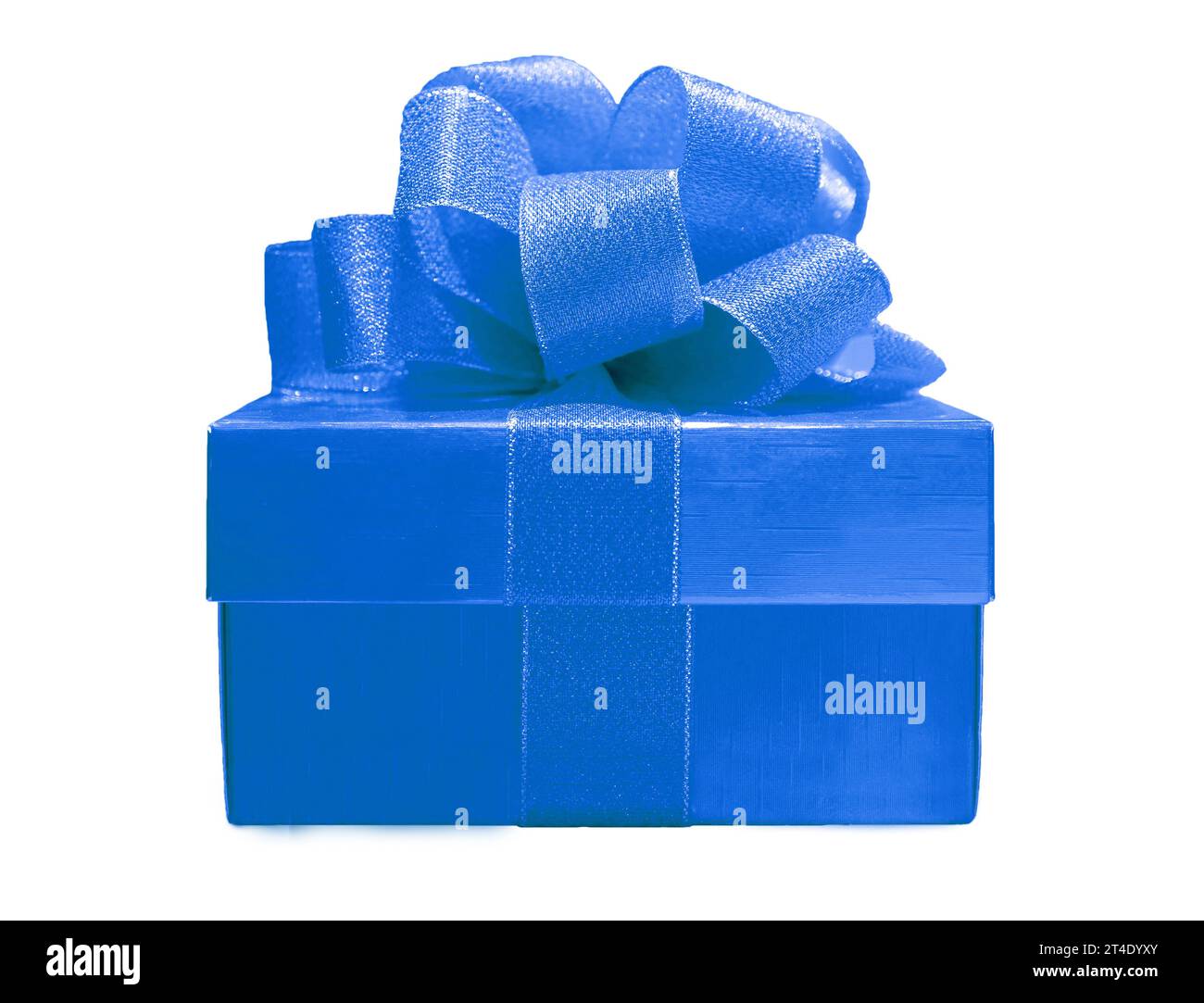 Royal Blue Square Gift Box Isolated on white background Stock Photo