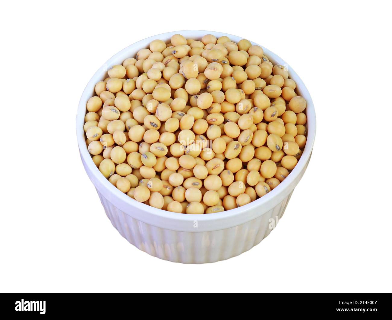 Bowl Full of Dried Soybeans Isolated on white background Stock Photo