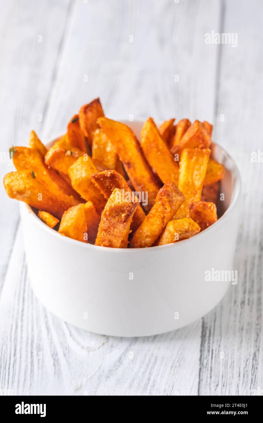 Bowl of garlic parmesan paprika french fries Stock Photo Alamy