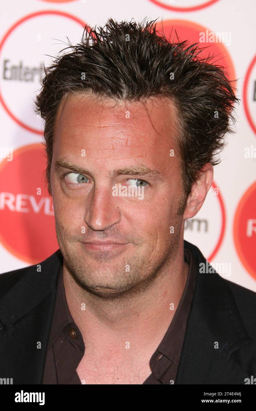 28 October 2023 - Los Angeles, California - â€œFriendsâ€ actor Matthew Perry, 54, was found unresponsive in his hot tub at his home. 26 August 2006 - Los Angeles, California. Matthew Perry. Entertainment Weekly Magazine 4th Annual Pre-Emmy Party. (Credit Image: © Byron Purvis/AdMedia via ZUMA Press Wire) EDITORIAL USAGE ONLY! Not for Commercial USAGE! Stock Photo