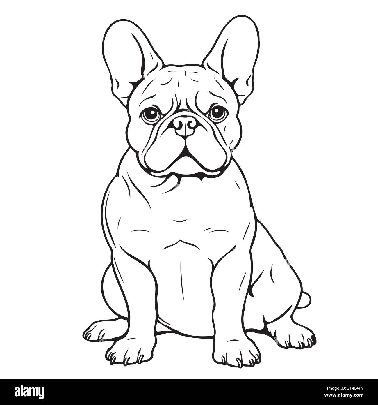 French bulldog hand drawn sketch in Comic style coloring book,Pets