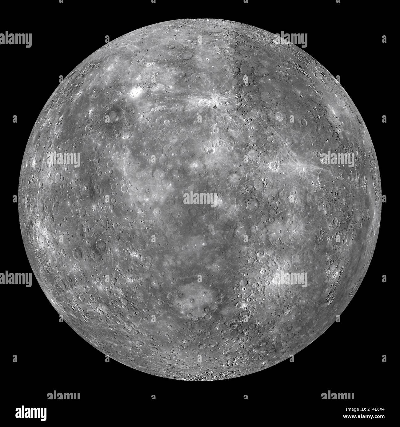 Mercury. View of the planet mercury taken from the Messenger spacecraft, 2011. Stock Photo