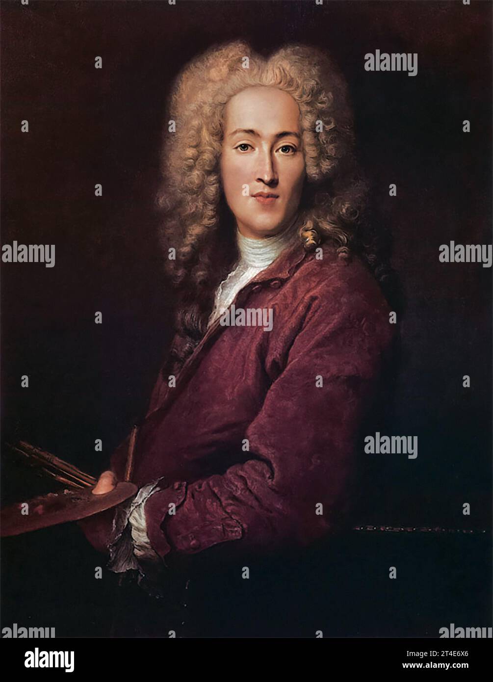 Self Portrait by the French artist, Nicolas Lancret (1690-1743), oil on canvas, c. 1720 Stock Photo