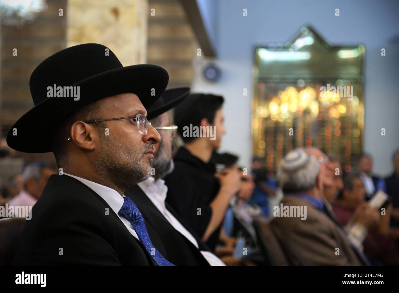 Tehran, Iran. 30th Oct, 2023. Iranian Jewish Rabbis attend an anti ...