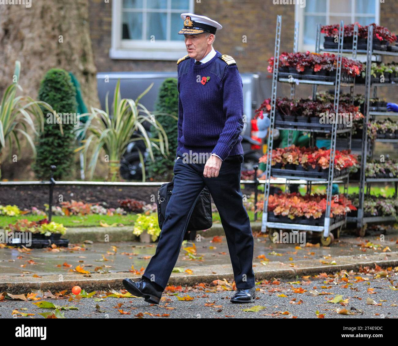 London, UK. 30th Oct, 2023. Admiral Sir Tony Radakin, Chief of the Defence Staff, Senior Royal Navy officer, enters Downing Street to attend meetings, likely to include a Cobra meeting on national security chaired by the Prime Minister today. Credit: Imageplotter/Alamy Live News Stock Photo