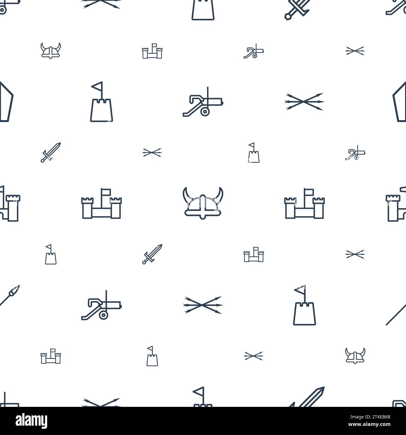 Medieval icons pattern seamless white background Vector Image Stock ...