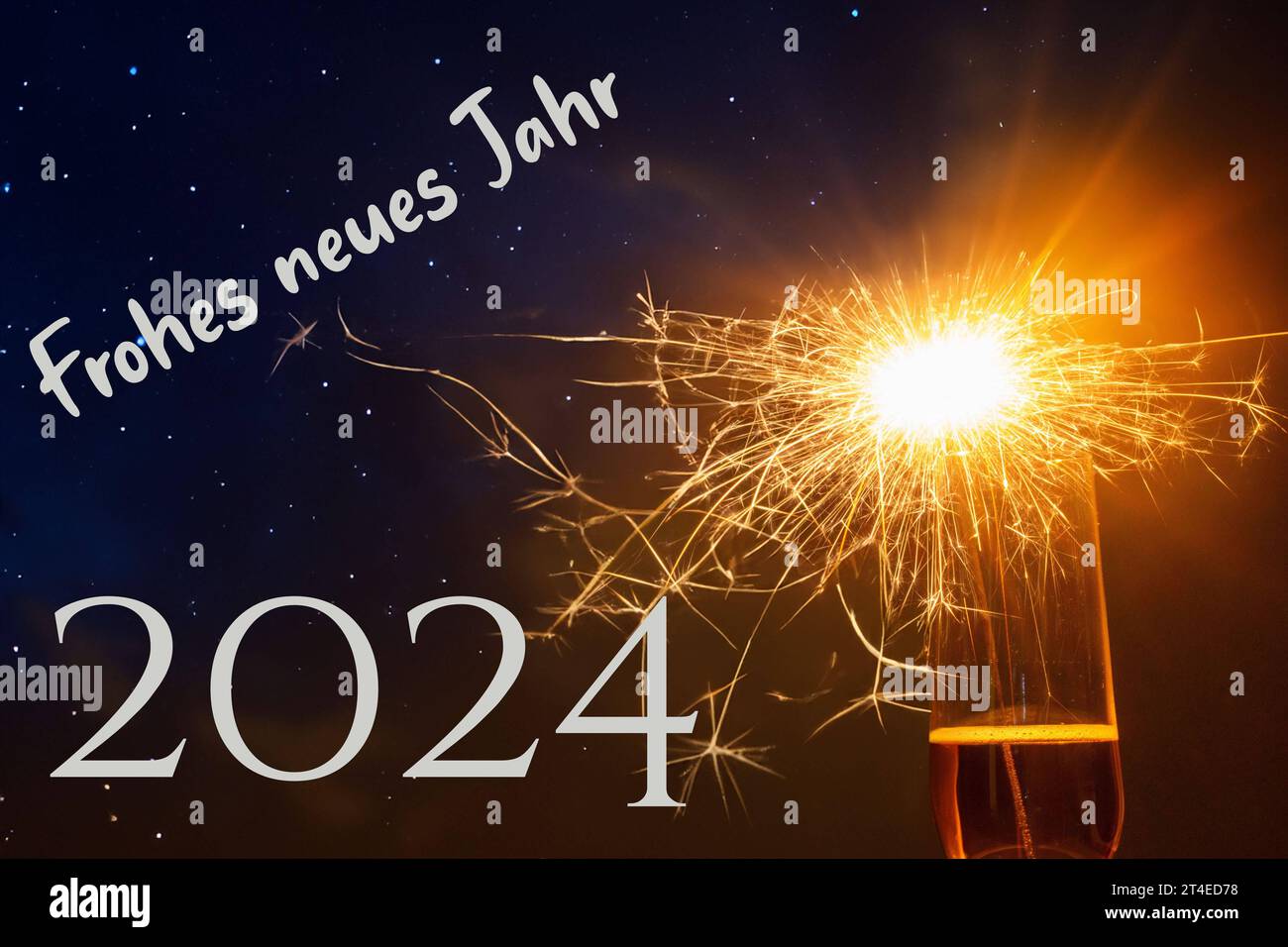 Silvestergrüße 2024: Grußkarte für Silvester in deutsch *** New Years