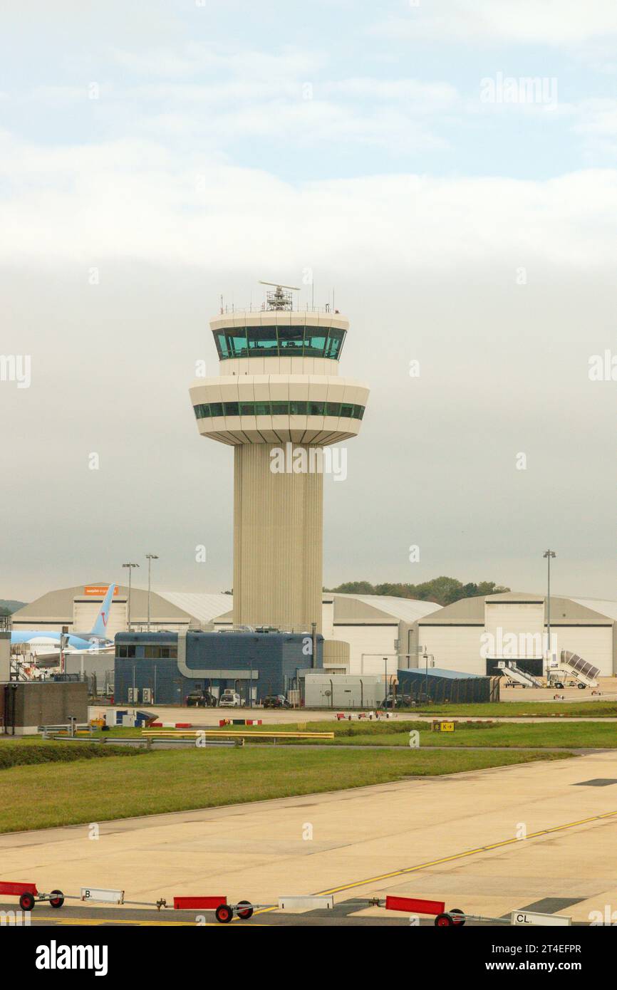 Air Traffic control tower at Gatwick airport, Horley, Gatwick, West Sussex, United Kingdom. Stock Photo