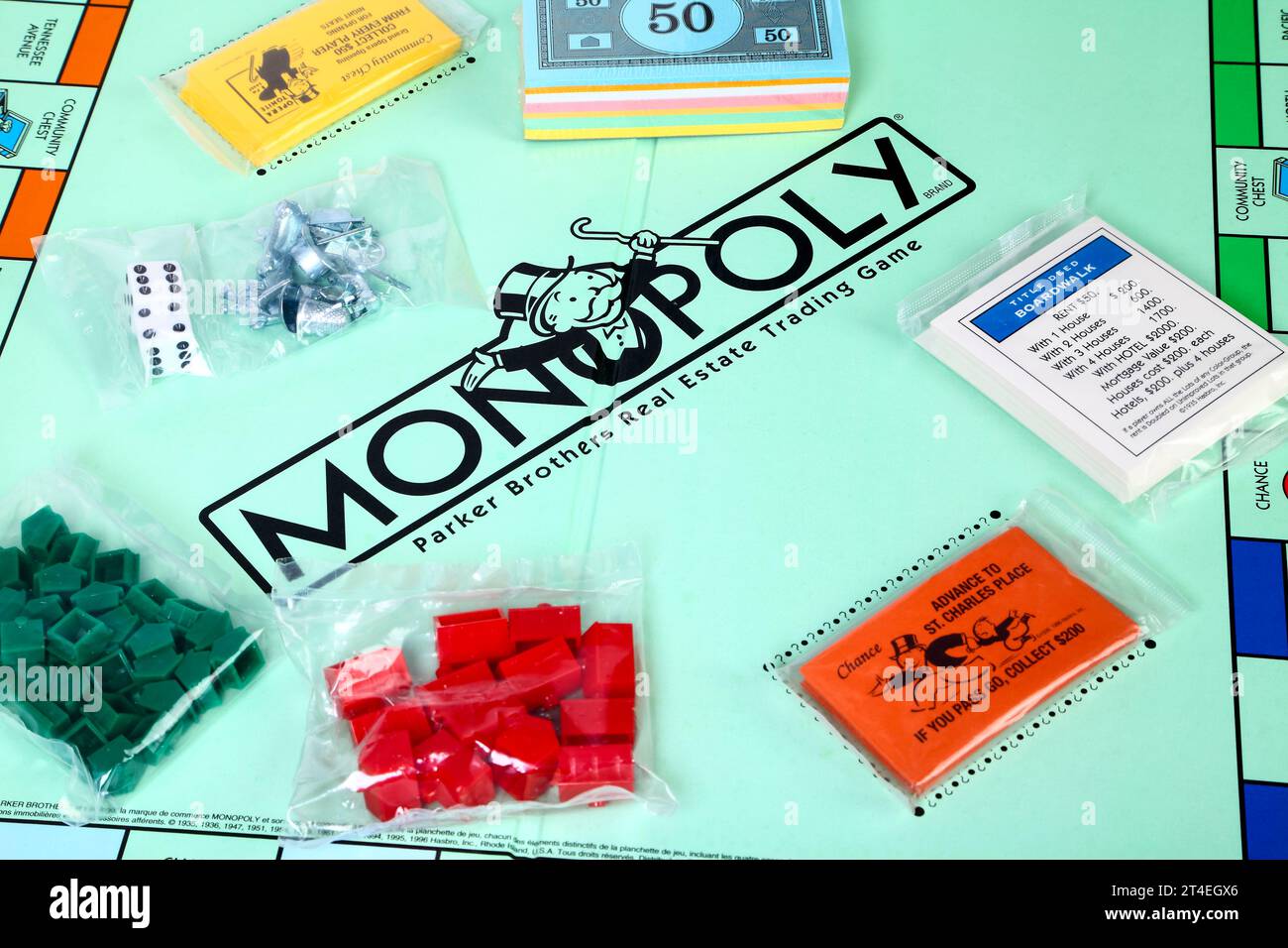 Parker Brothers Monopoly Estate Trading Board Game Stock Photo