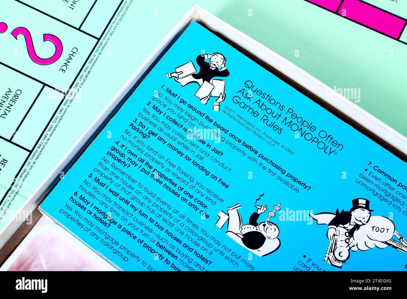 Close up of Monopoly game rules Stock Photo - Alamy