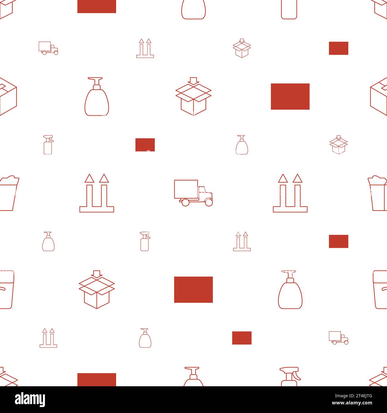 Packaging icons pattern seamless white background Vector Image Stock ...