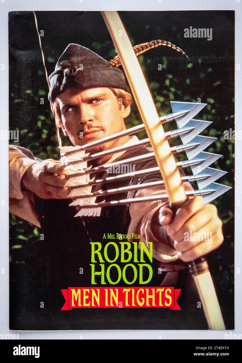 Front cover of publicity information for the movie Robin Hood Men in Tights, which was released in 1993 Stock Photo