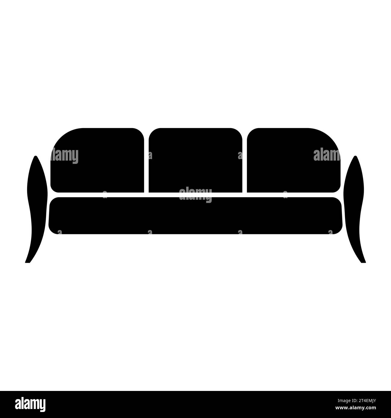 Icon comfortable sofa, place for relaxing and watching TV shows Stock Vector