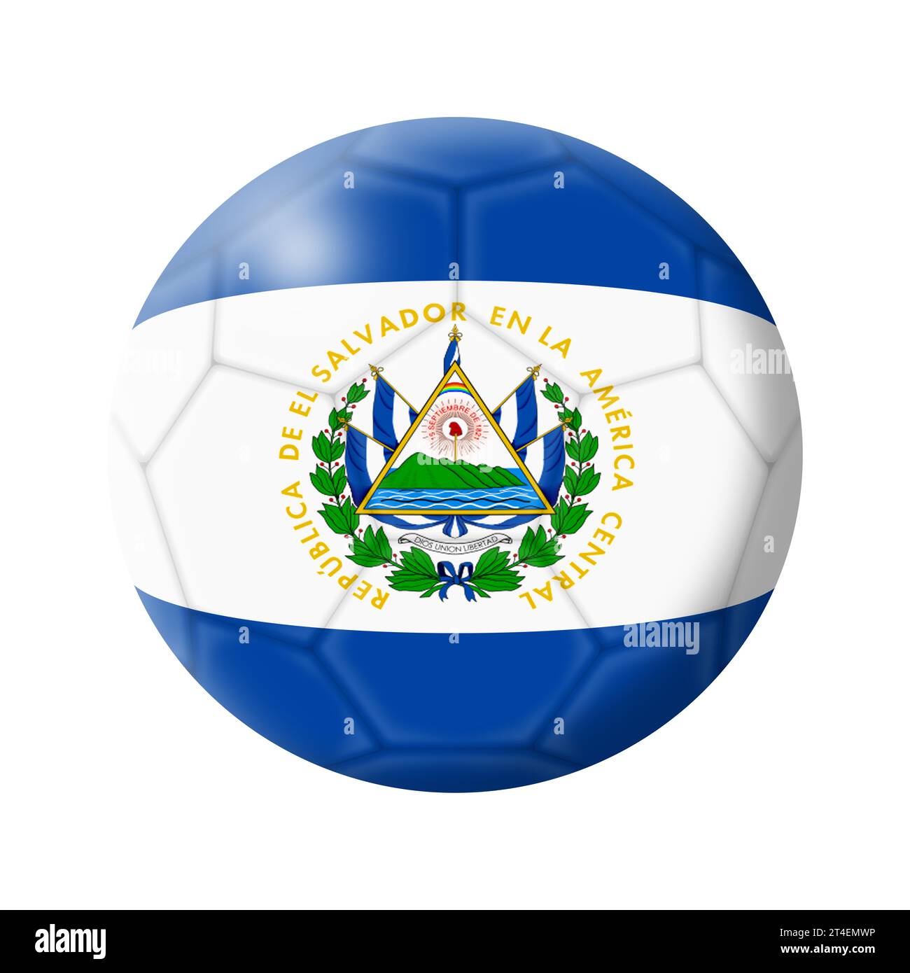 El Salvador soccer ball football 3d illustration with clipping path